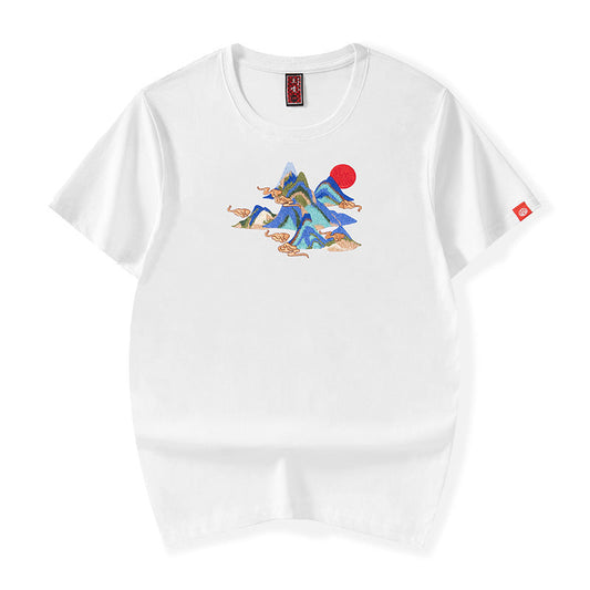 KH740 Mountains Embroidery Tee