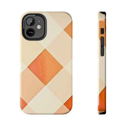 Pastel Minimalist Two-Tone Checkerboard Tough Phone Case | Aesthetic