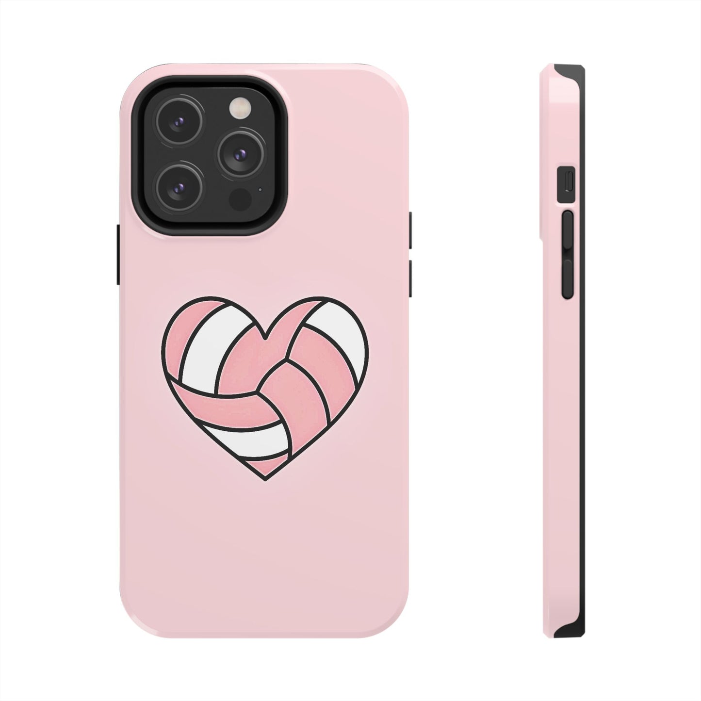 Pink Volleyball Heart Tough Phone Case | Aesthetic