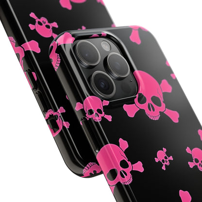 Funda resistente para teléfono estilo emo con calavera rosa | Estética