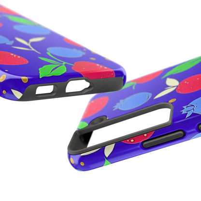 Funda resistente para teléfono con diseño de arándanos y fresas | Estética