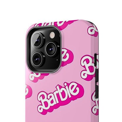 Funda rígida para teléfono con estampado retro del logotipo de Barbie | Estética