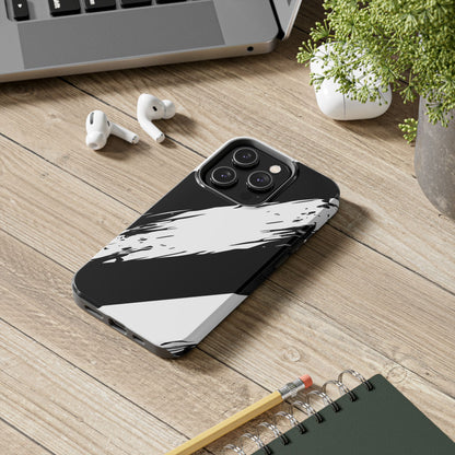 Funda/cubierta resistente para teléfono con rayas diagonales en blanco roto | Estética
