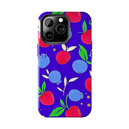 Funda resistente para teléfono con diseño de arándanos y fresas | Estética