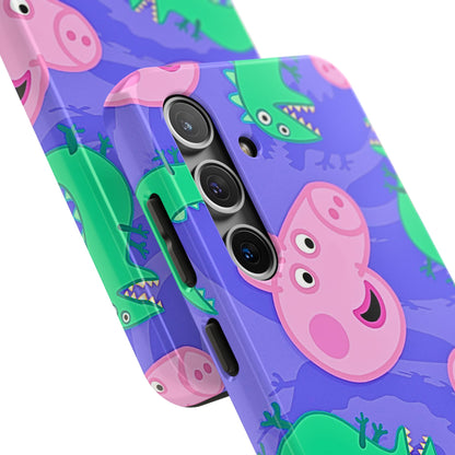 Peppa Pig & George Dinosaur Pattern Tough Phone Case | Cartoons - Peppa Pig