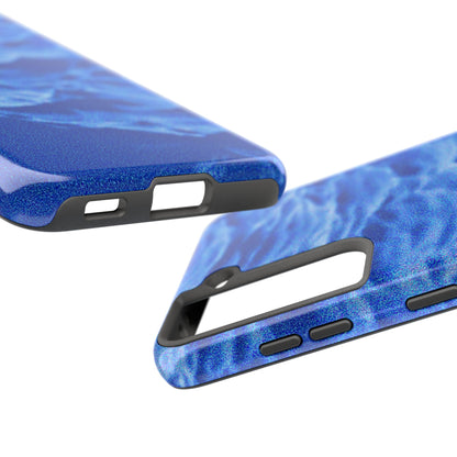 Funda resistente para teléfono azul oscuro con olas del océano borrosas | Estética