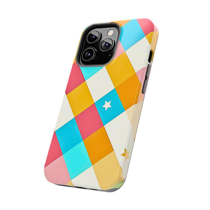 Vibrant Preppy Checkered Tough Phone Case | Aesthetic