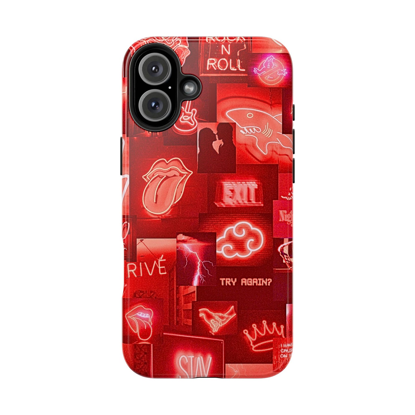 Funda resistente para teléfono con diseño de neón rojo | Estética