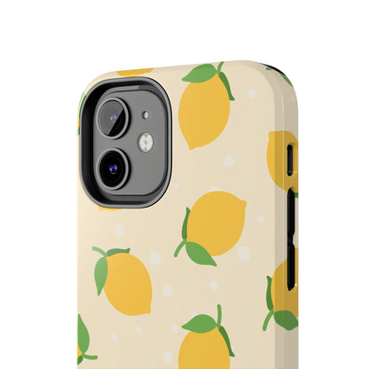Cute Aesthetic Lemon Pattern Citrus Design Tough Phone Case | Food