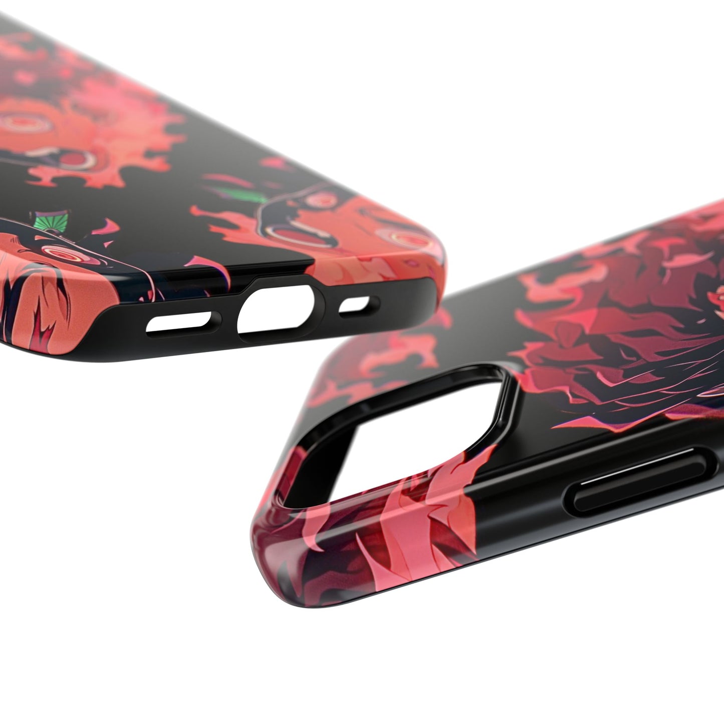 Tanjiro Kamado Flamed Style Black Tough Phone Case | Anime - Demon Slayer