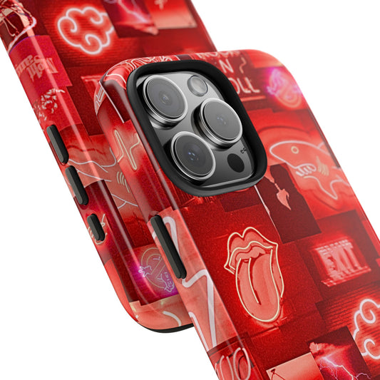 Red Neon Style Tough Phone Case | Aesthetic
