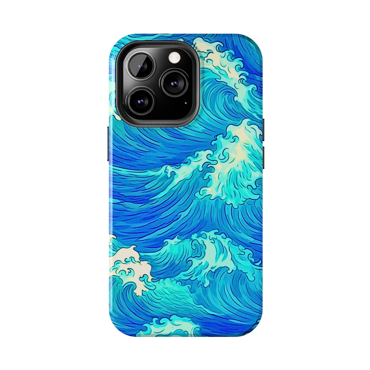 Funda resistente para teléfono con diseño de olas de agua | Estética