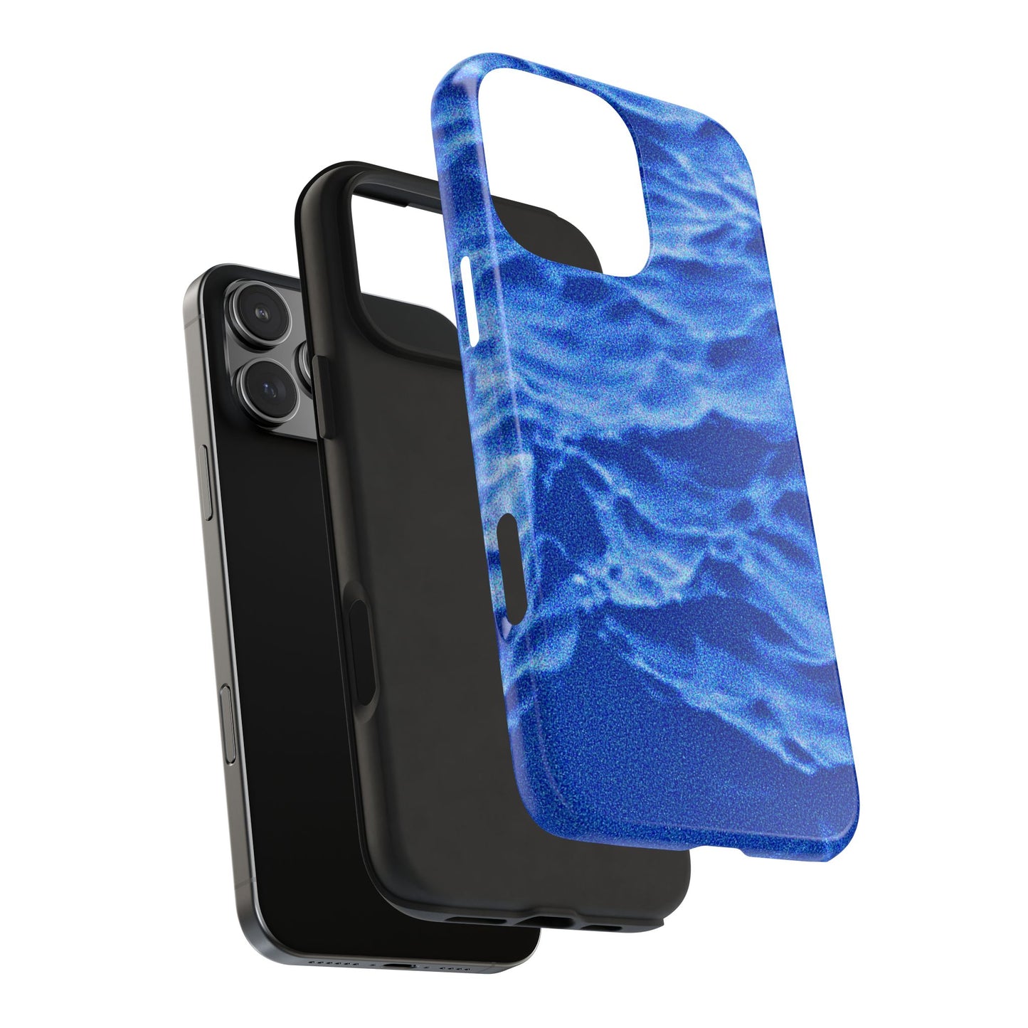Funda resistente para teléfono azul oscuro con olas del océano borrosas | Estética