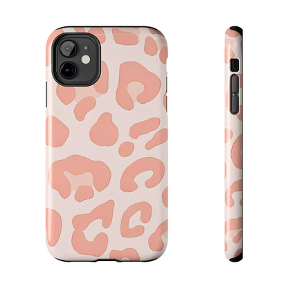 Funda resistente para teléfono con estampado de leopardo rosa preppy | Estética