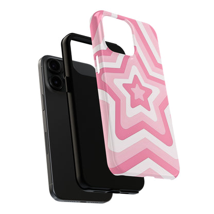Pink Preppy Star Pattern Style Tough Phone Case | Aesthetic