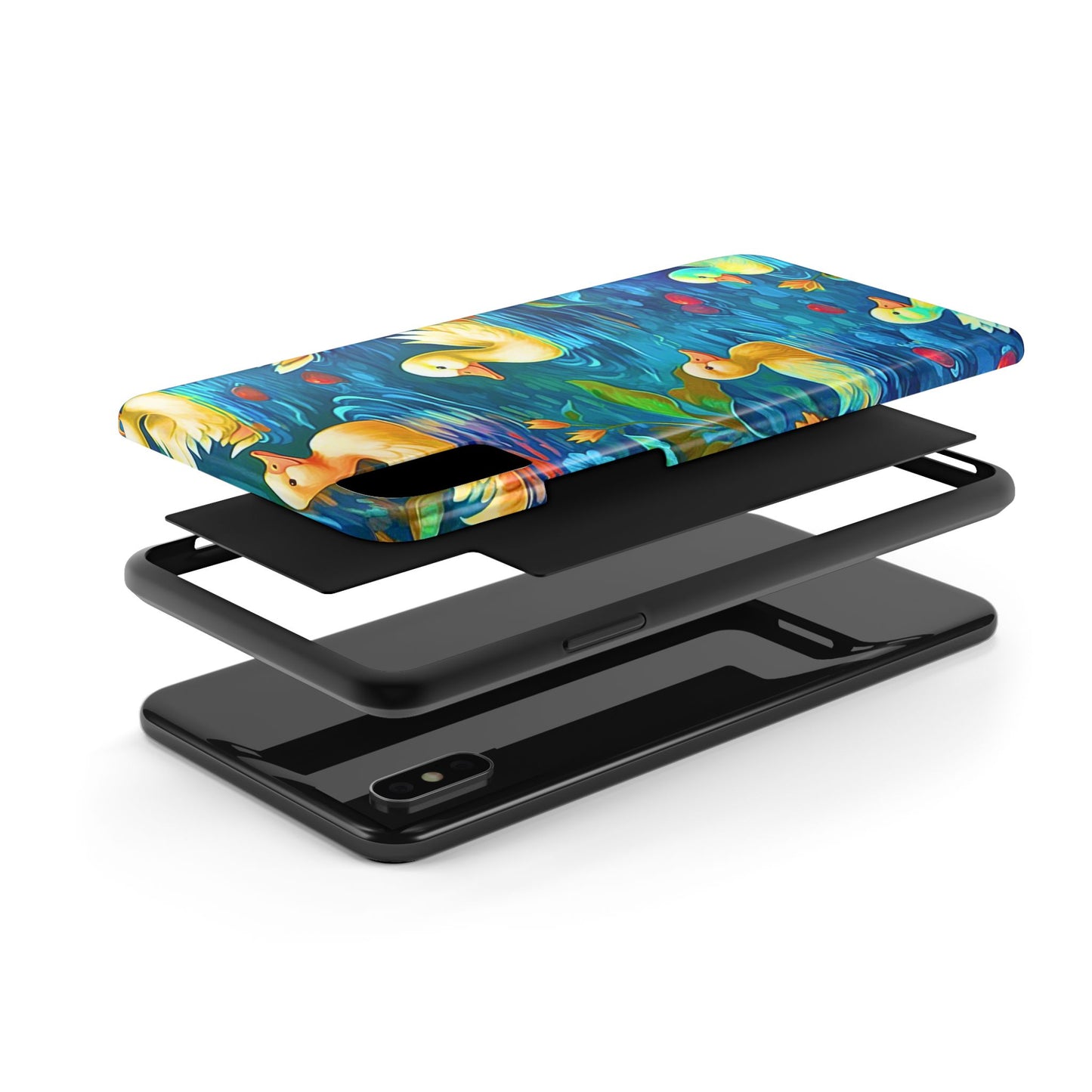 Ducks in the Pond Pattern Style Tough Phone Case | Animals