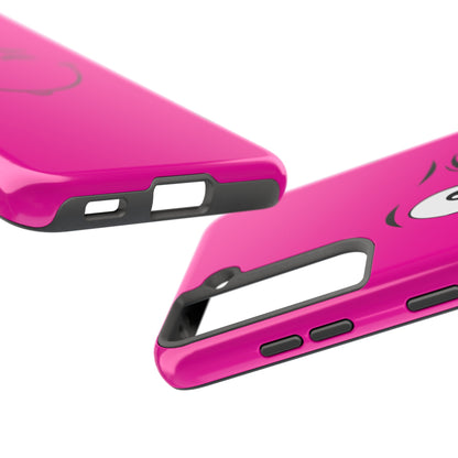 Winking Face Pink Background Cheeky Cartoon Style Tough Phone Case | Funny