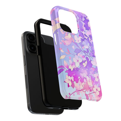 Funda resistente para teléfono con delicados estampados florales en tonos pastel | Estética