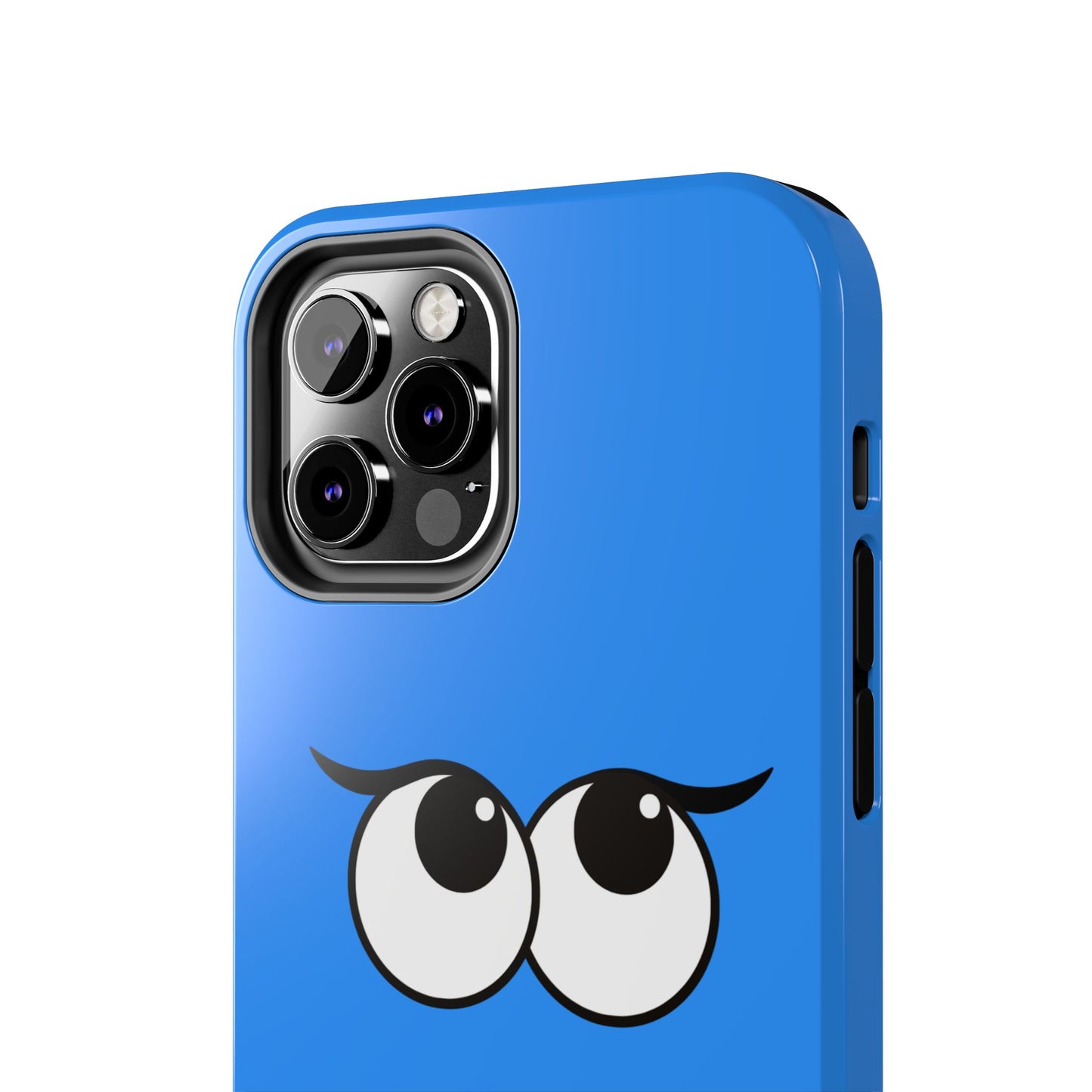 Silly Tongue Out Cartoon Face Blue Background Tough Phone Case | Funny