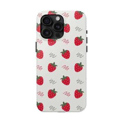 Strawberry Doodle Delight Tough Phone Case | Food