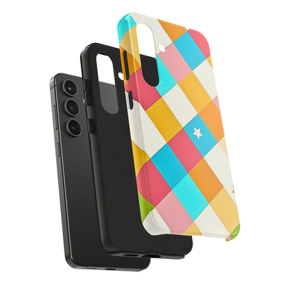 Vibrant Preppy Checkered Tough Phone Case | Aesthetic