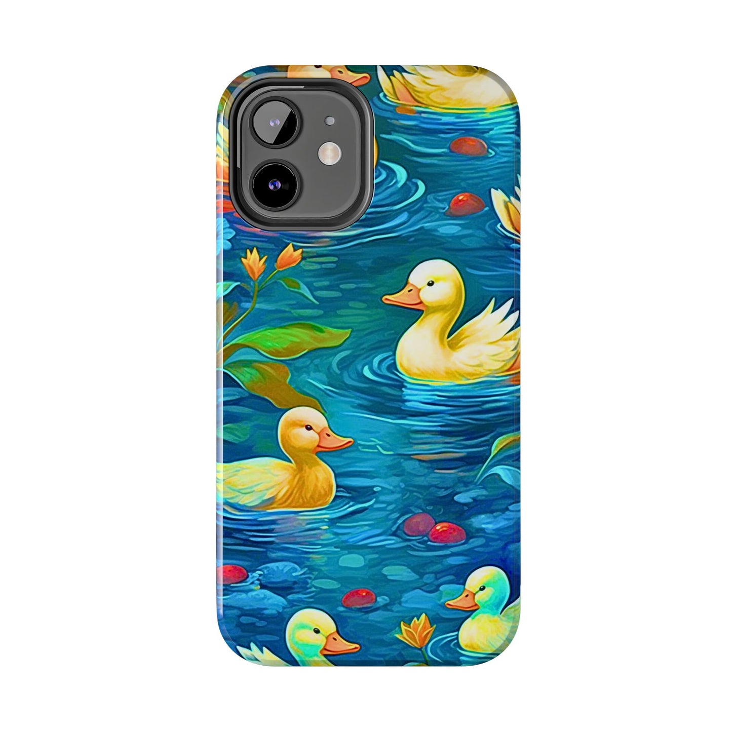 Ducks in the Pond Pattern Style Tough Phone Case | Animals