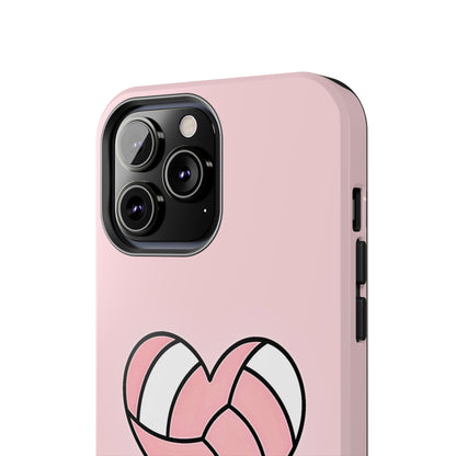 Pink Volleyball Heart Tough Phone Case | Aesthetic