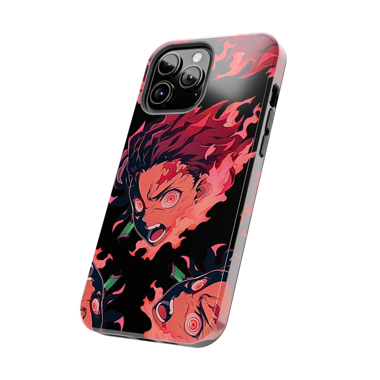 Tanjiro Kamado Flamed Style Black Tough Phone Case | Anime - Demon Slayer