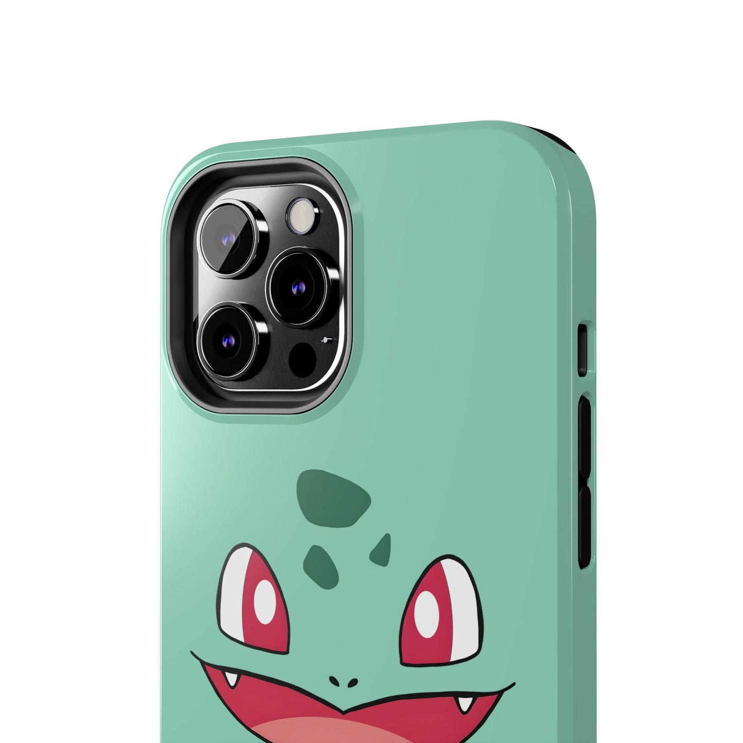 Green Leaf Dino Smile Red Eyes Cute Creature Tough Phone Case | Anime