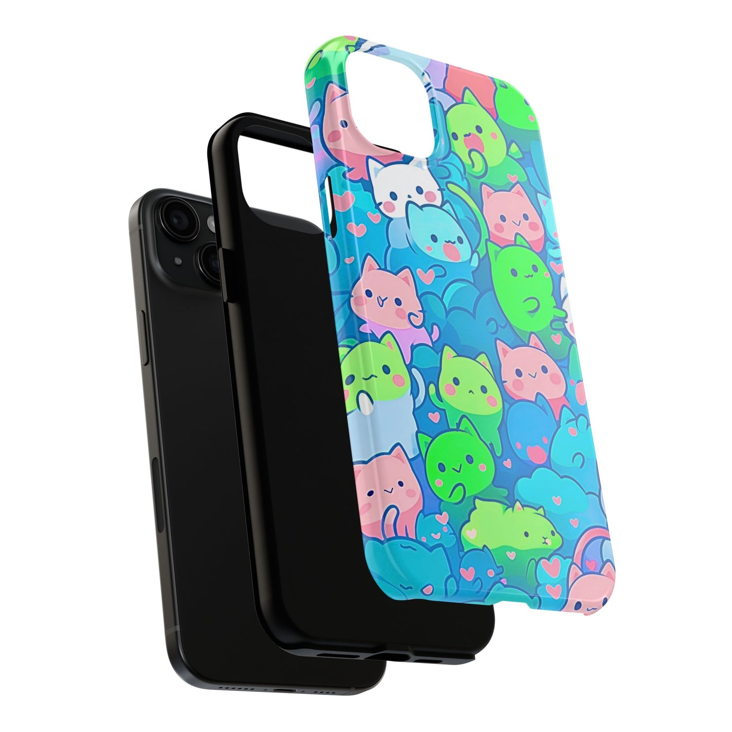 Cute Colorful Cats Pattern Style Tough Phone Case | Animals
