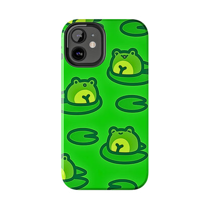 Cute Green Frogs Pattern Tough Phone Case | Animals