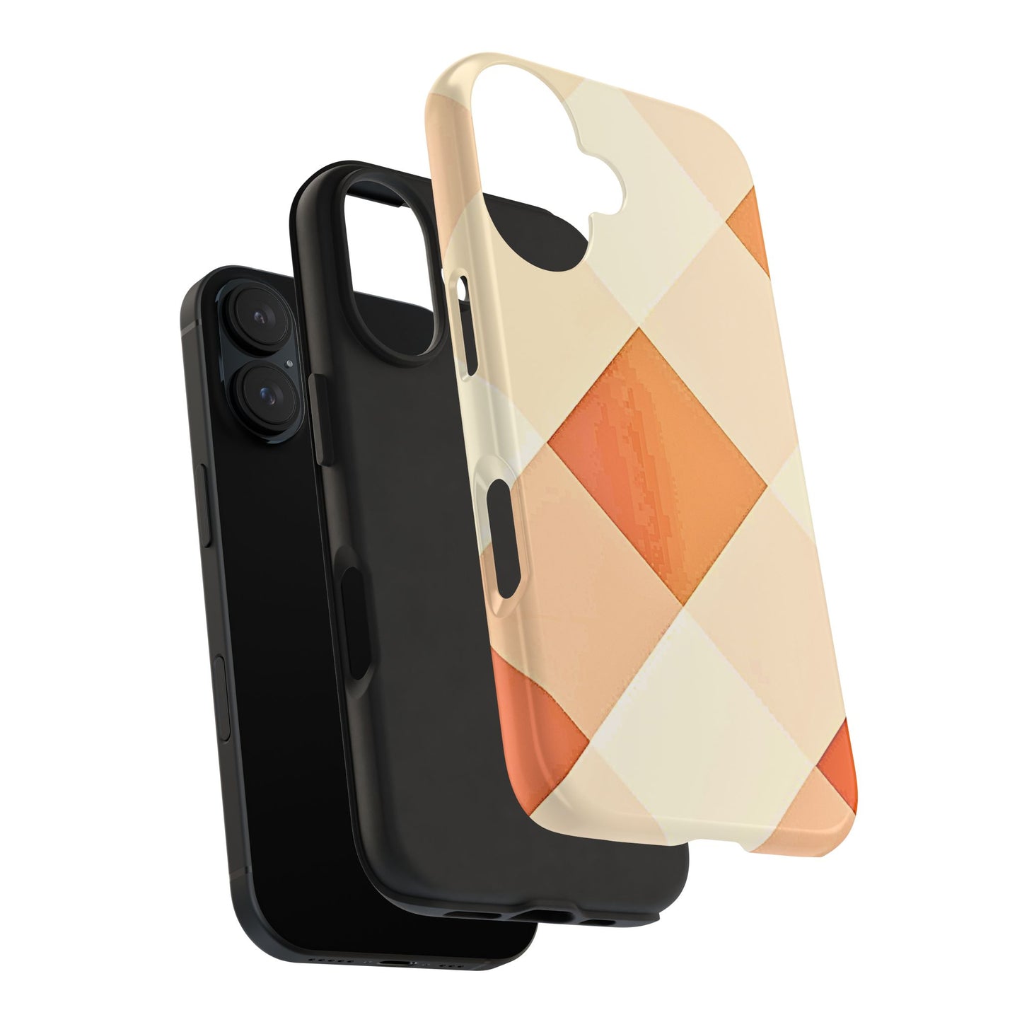 Pastel Minimalist Two-Tone Checkerboard Tough Phone Case | Aesthetic