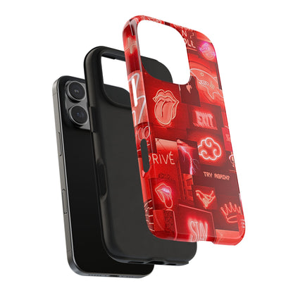 Funda resistente para teléfono con diseño de neón rojo | Estética