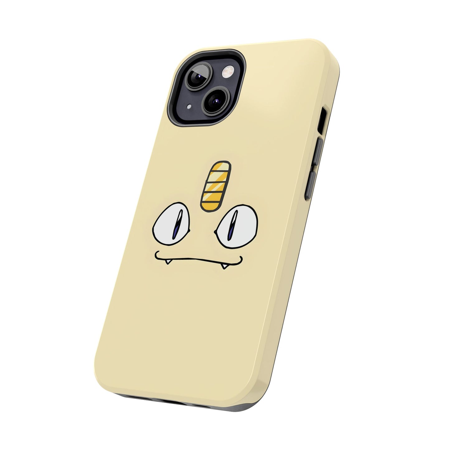 Cat Minimal Gold Coin Face Tough Phone Case | Anime