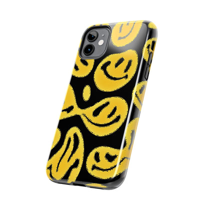 Funda resistente para teléfono con cara sonriente psicodélica colorida (versión 1) | Estética