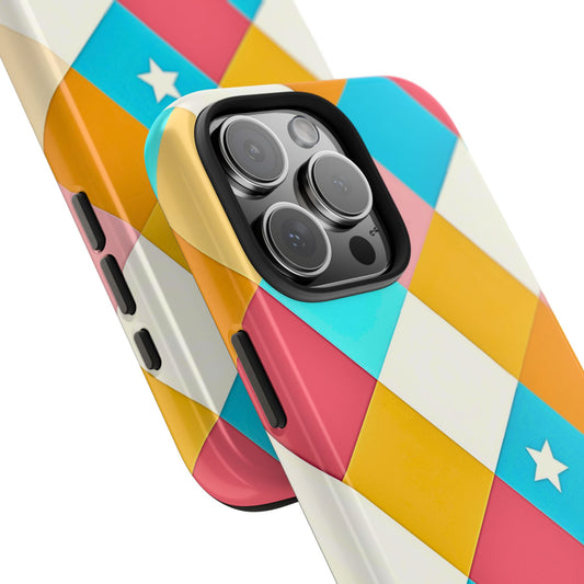 Vibrant Preppy Checkered Tough Phone Case | Aesthetic