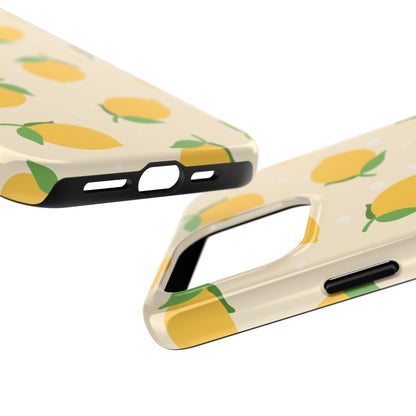 Cute Aesthetic Lemon Pattern Citrus Design Tough Phone Case | Food
