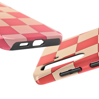 Preppy Checkered Pink Tough Phone Case | Aesthetic
