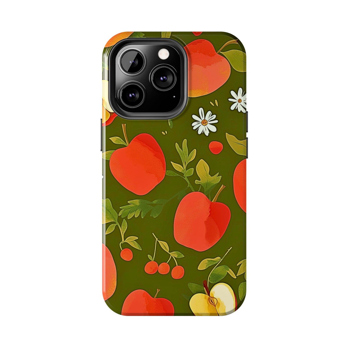 Funda/Cubierta resistente para teléfono con diseño de manzanas y bayas | Estética