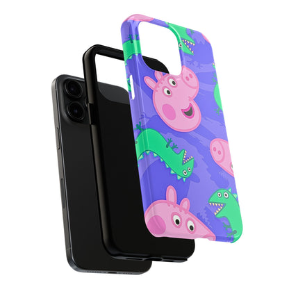Peppa Pig & George Dinosaur Pattern Tough Phone Case | Cartoons - Peppa Pig