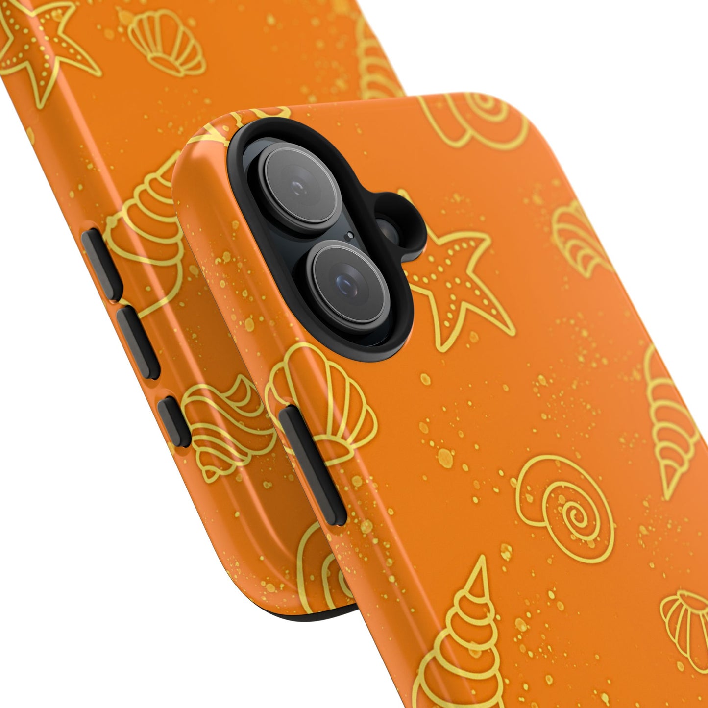 Funda resistente para teléfono con diseño de conchas naranjas | Estética