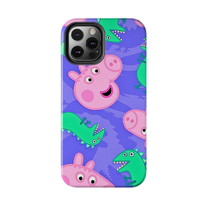 Peppa Pig & George Dinosaur Pattern Tough Phone Case | Cartoons - Peppa Pig