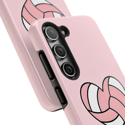 Pink Volleyball Heart Tough Phone Case | Aesthetic