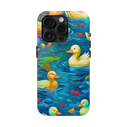 Ducks in the Pond Pattern Style Tough Phone Case | Animals