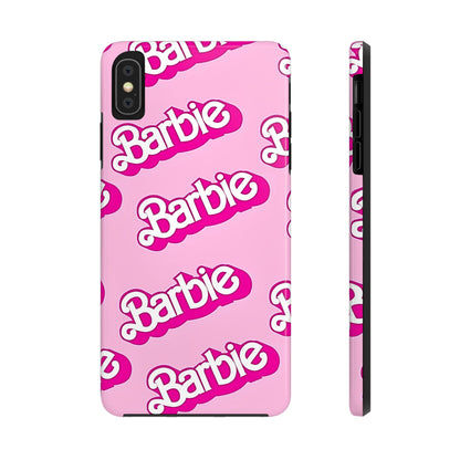Funda rígida para teléfono con estampado retro del logotipo de Barbie | Estética