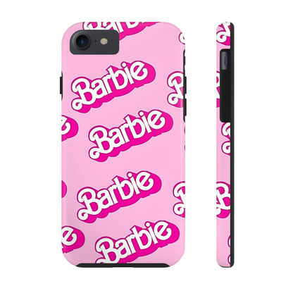 Funda rígida para teléfono con estampado retro del logotipo de Barbie | Estética