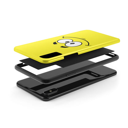 Smiley Happy Face Yellow Minimalist Cartoon Tough Phone Case | Funny