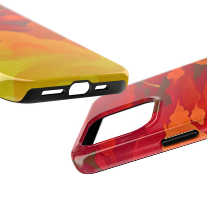 Funda resistente para teléfono con diseño de nubes rojas y naranjas | Estética