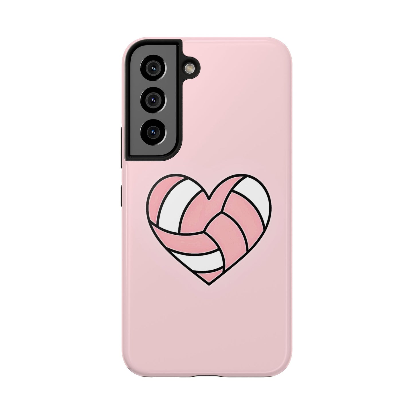 Pink Volleyball Heart Tough Phone Case | Aesthetic