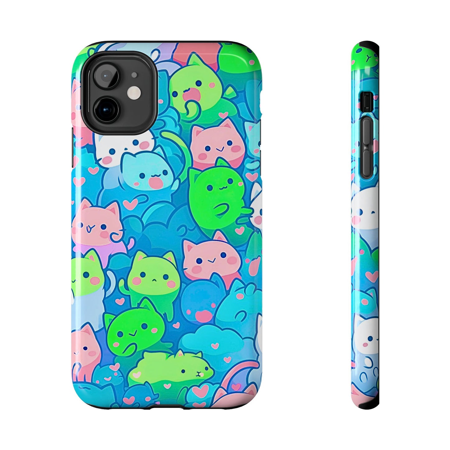 Cute Colorful Cats Pattern Style Tough Phone Case | Animals